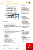 Pack Tek Dual Packing Bench Kit 2 Data Sheet