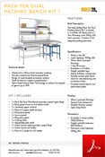 Pack Tek Dual Packing Bench Kit 1 Data Sheet
