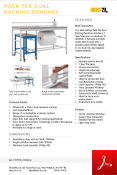 Pack Tek Dual Packing Benches Data Sheet