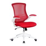 Eclipse Swivel Mesh Chair - White Base - Red