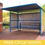 Traditional Cycle Shelters - Galvanised Sides - Free Cycle Hoops