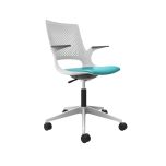 Solus Executive Mesh Chairs - White and Light Blue
