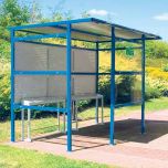 Traditional Smoking Shelters - 2 Perspex Sides & Metal Back Panel