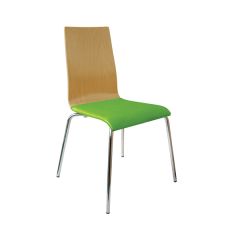 Colour Pop Stackable Canteen Chairs - Beech and Green Seat