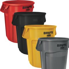 4 x 166.5 Litre Brute Containers, Yellow, Red, Black, Grey