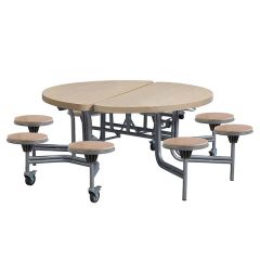 8 Seater Primo Round Table - Oak with Stools
