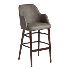 Faux leather bar stool - Grey