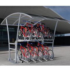 Double Stack Cycle Rack - efficient two tier system 