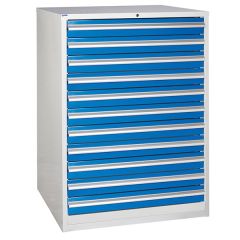 11 Drawer Euroslide Cabinet - 11 x 100mm drawers - Blue