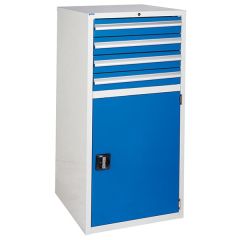 Euroslide Cabinet - 4 x 100mm drawers + cupboard - Blue