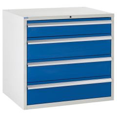 Euroslide Cabinet - 1 x 150mm + 3 x 200mm drawers - Blue