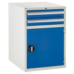 2 Drawers & Cupboard - W600mm - Blue