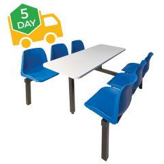 6 Seater Full Welded Canteen Unit - Blue - Double Entry