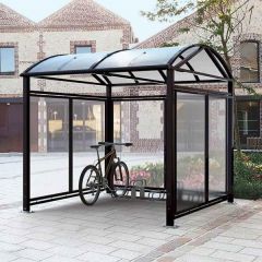 L Barrel Bicycle & Motor Bike Shelter - Black