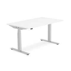 Modulus Height Adjustable Desk - Silver Frame - White Top