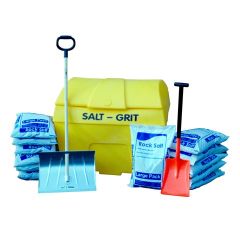 Snow and Ice Clearing Bundle with Snow Shovels, Rock Salt and Grit Bin