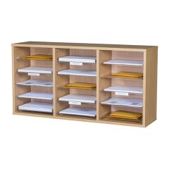 Wall Mountable Pigeon Holes - 15 Spaces - Beech