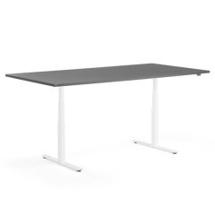 Modulus Height Adjustable Conference Table - White Frame - Black Top