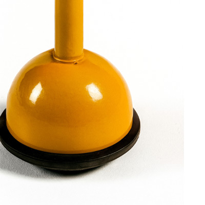 Close up of dome covering castor wheel