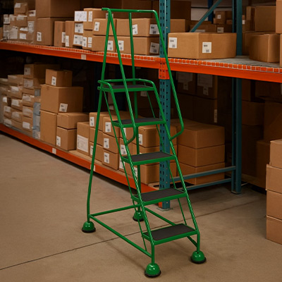 Action shot of 5-tread in warehouse