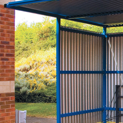 Close-up of galvanised side panels