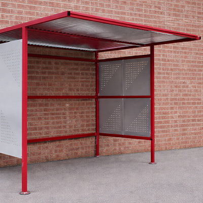 Closed-back Traditional Cycle Shelter against a wall