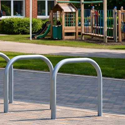 Sheffield Hoops outside a school