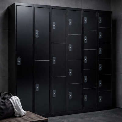 TUFF Black Lockers in changing room