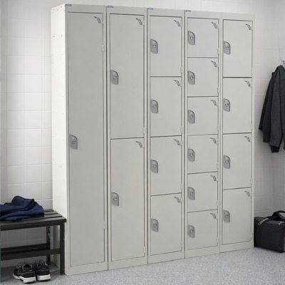White Express Delivery Lockers in changing room
