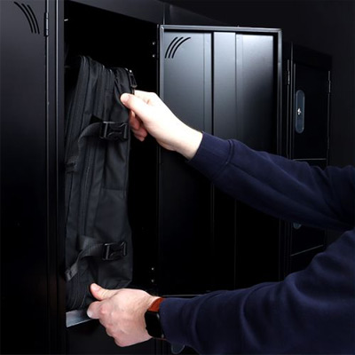 Inside TUFF Black Locker 3-door compartment