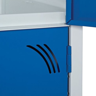 Close up of locker door vents