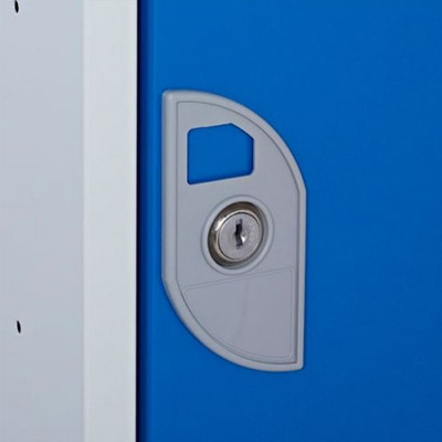 Close up of lock on compartment door