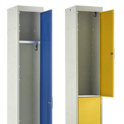 Inside single and 2-door locker compartments