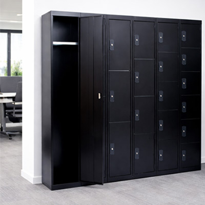 TUFF Black Locker in a office environment