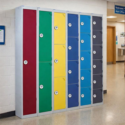 Armour Combi Lockers in school hallway