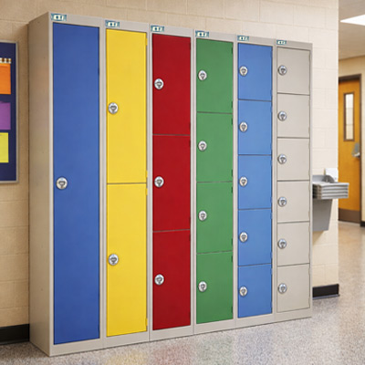 TUFF Combi Lockers in school hallway
