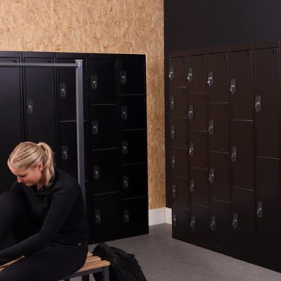 TUFF Black Lockers in gym changing room