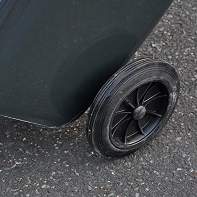 Close up of castor wheel