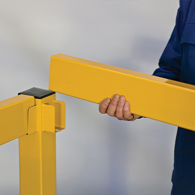 Rail being removed from barrier