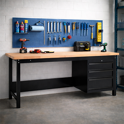 Durable workbenches with storage