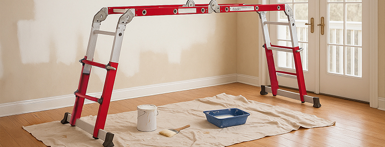 Aluminium 4-Way Multipurpose Adjustable-Height Ladder - EN 131