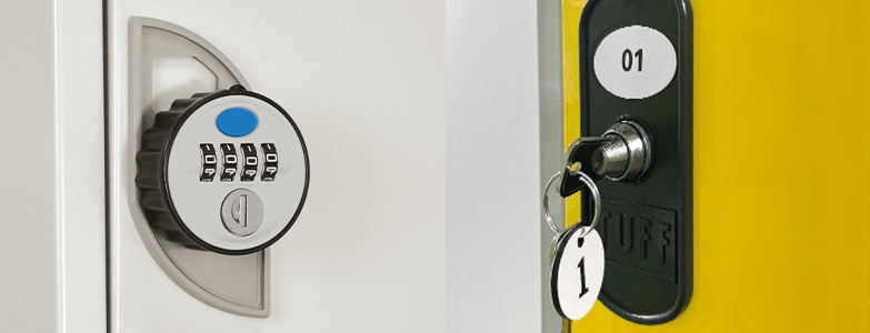 School Project - TUFF Lockers in blue with 3 compartments