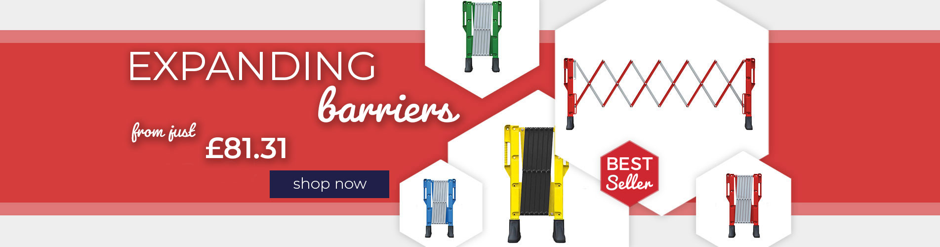 Shop quality Expanding Barriers available with Next Day Delivery