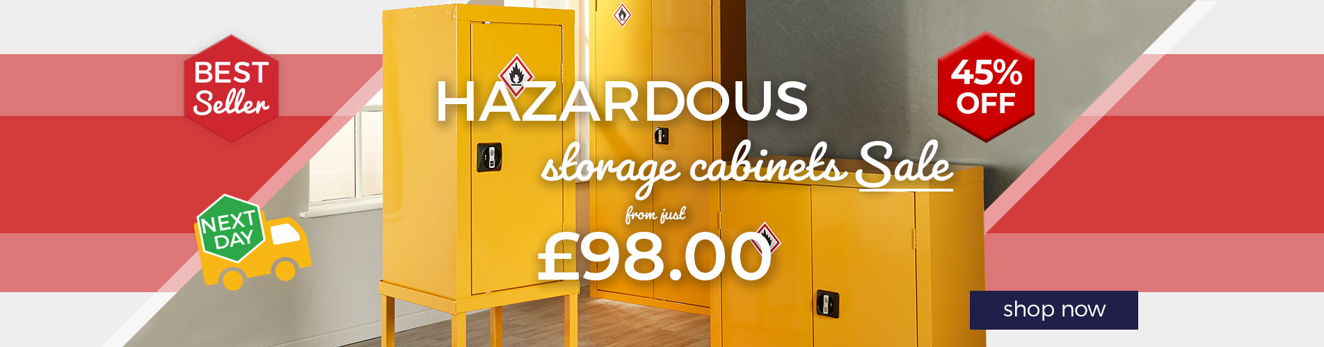 Shop UK Manufactured Hazardous Storage Cabinets available with Free 5 Day Delivery