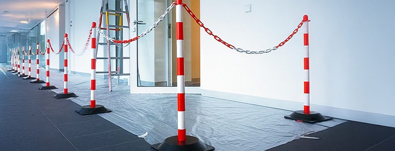 Guarda Plastic Chain Posts - Rubber Base