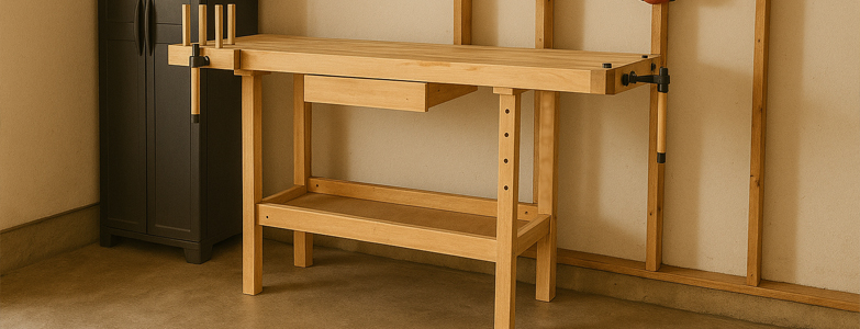 Woodworking Bench with Drawer - W1520mm